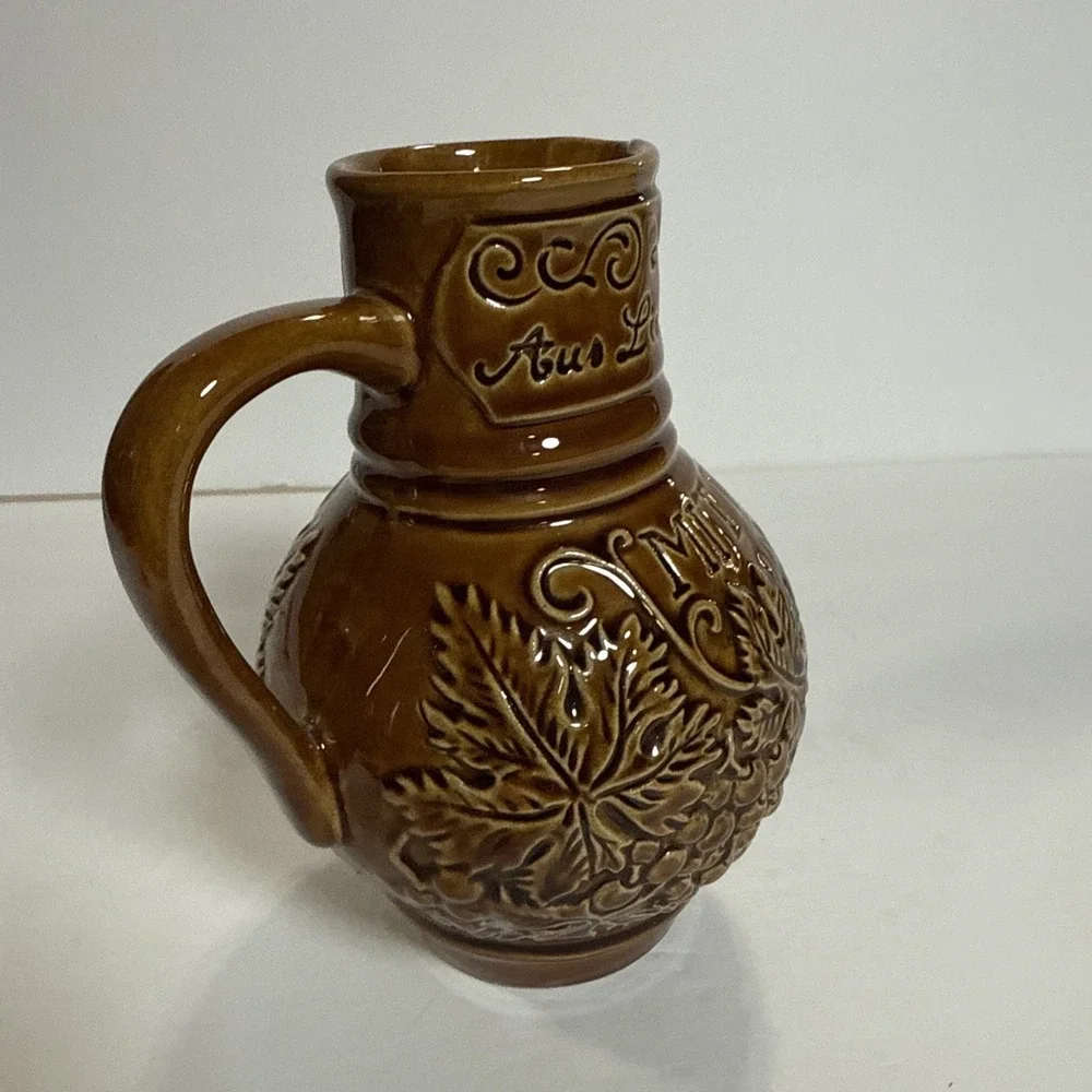 Mittelhaardt brown glazed jug‎ 7in tall